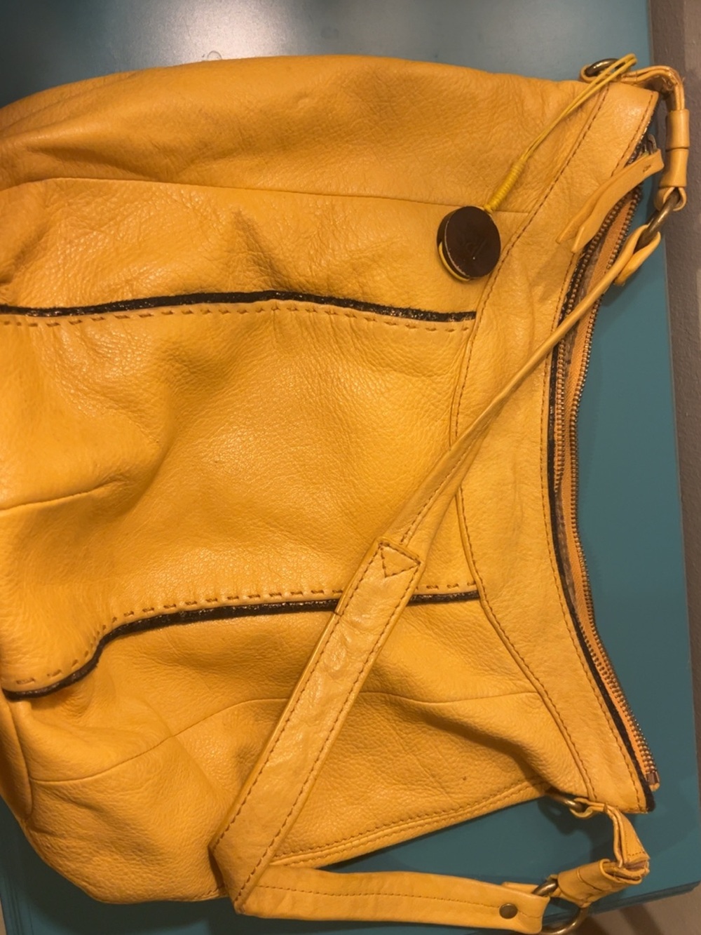 VINTAGE The Sak Mustard Yellow Leather Shoulder Bag
